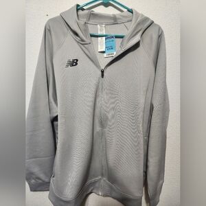 New Balance Light Gray Full-Zip Hoodie
